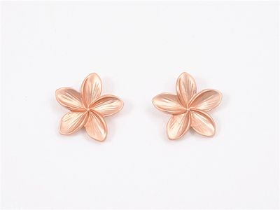 Earrings - Rose Gold Frangipani Studs