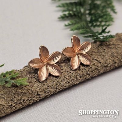 Earrings - Rose Gold Frangipani Studs