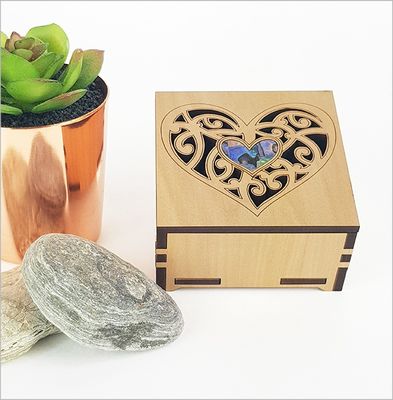 Paua Heart Wooden Trinket Box