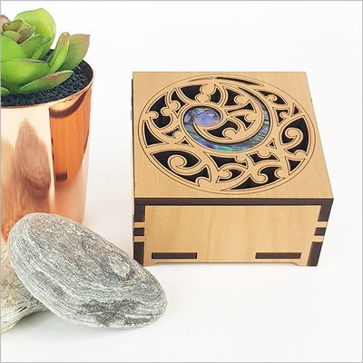 Paua Koru Wooden Trinket Box