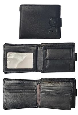 Men&#039;s Leather Wallet - Small Kiwi / Black