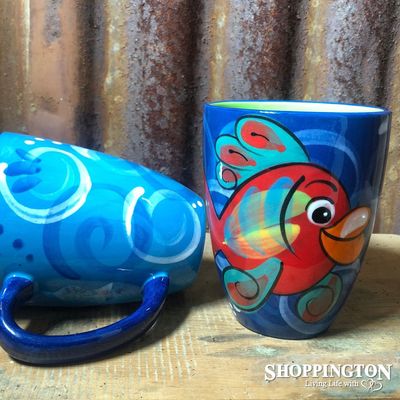 NZ Made Hand Painted -Red Fish Blokes Mug