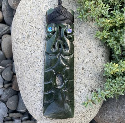 Pounamu Pendant - Toki with Manaia Face 125mm