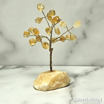 Crystal Gemstone Wire Tree 10cm - Citrine