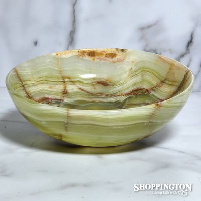 Green Banded Calcite Bowl (L)