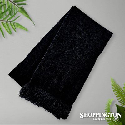 NZ Made Koru Knitwear - Possum Merino Scarf / Black