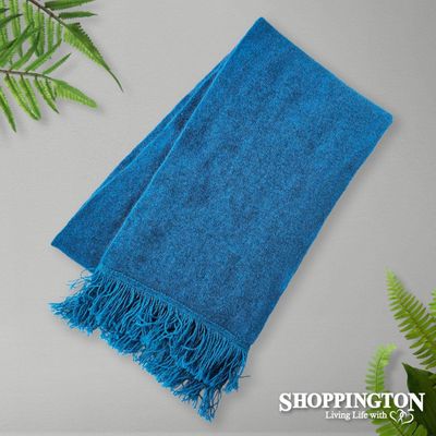 NZ Made Koru Knitwear - Possum Merino Scarf / Pacific Blue