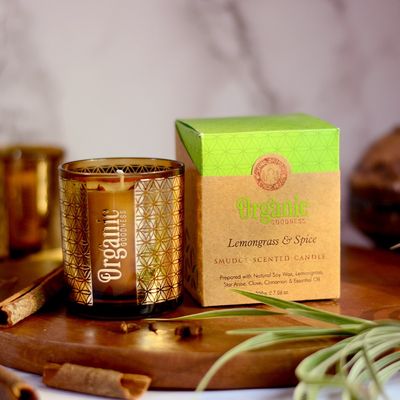 Organic Goodness - Smudge Scented Candles / Lemongrass &amp; Spice