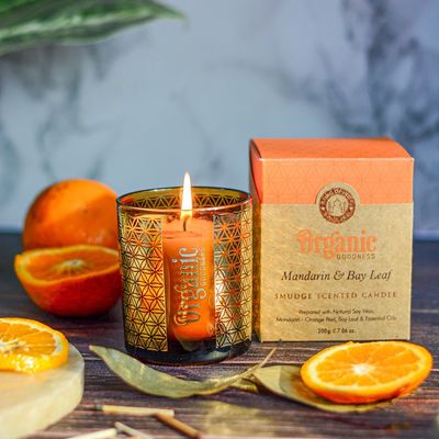 Organic Goodness - Smudge Scented Candles / Mandarin &amp; Bay Leaf