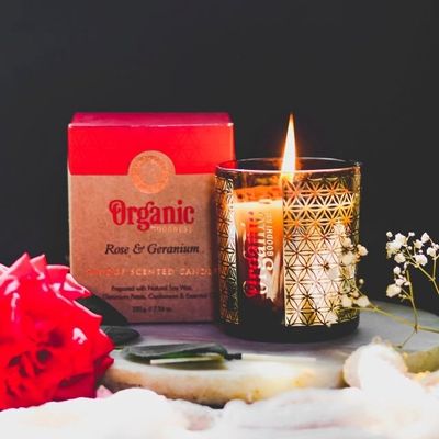 Organic Goodness - Smudge Scented Candles / Rose &amp; Geranium