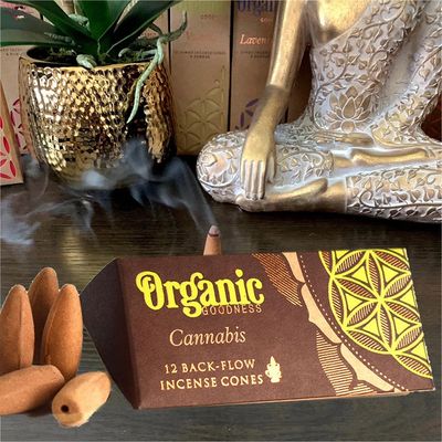 Organic Goodness Backflow Incense Cones / Cannabis