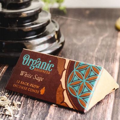 Organic Goodness Backflow Incense Cones / White Sage