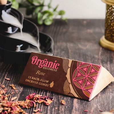 Organic Goodness Backflow Incense Cones / Rose