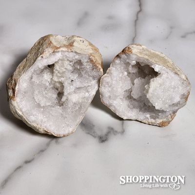 White Quartz Geode (half) - 10.5cm