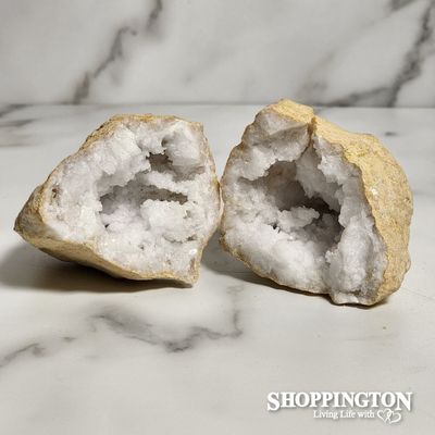 White Quartz Geode (half) - 12cm