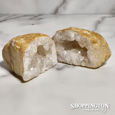 White Quartz Geode (half) - 9.5cm