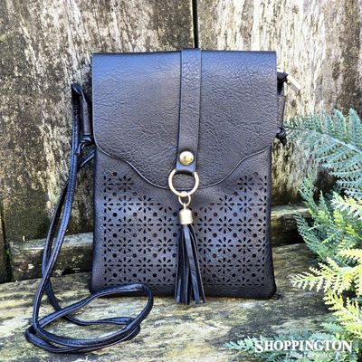 Eleanor Tassel Crossbody Handbag - Black