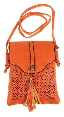 Eleanor Tassel Crossbody Handbag - Orange