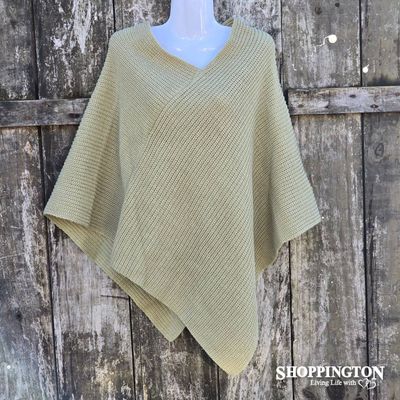 Poncho - Ally Classic Knit - Moss