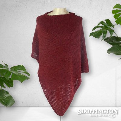 Poncho - Plain Chenille Grape