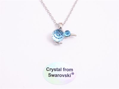 Necklace - Swarovski Crystal Kiwi / Blue