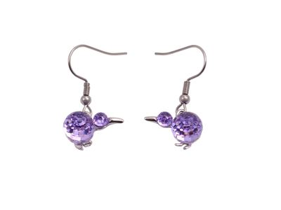 Earrings - Swarovski Crystal Kiwi - Lavender