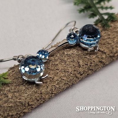 Earrings - Swarovski Crystal Kiwi - Blue