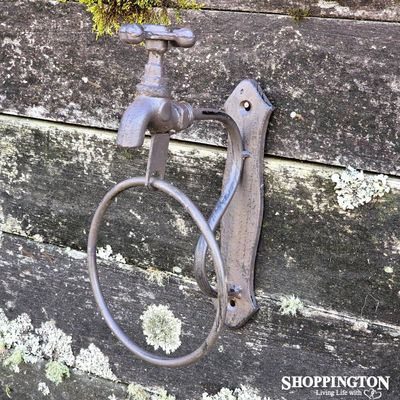 Cast Iron - Ring &amp; Tap Towel Holder