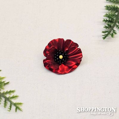 Brooch - Red Poppy 23mm