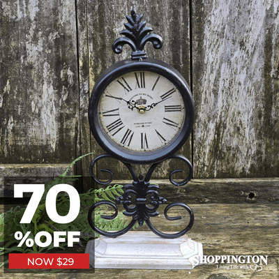 Wrought Iron Table Clock