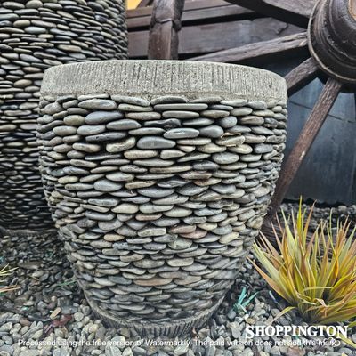 Garden Pot - Grey River Stone Pot - Round 40cm