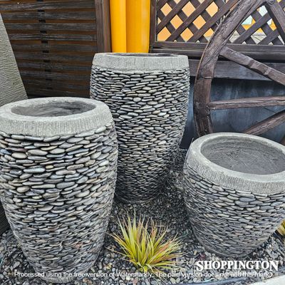 Garden Pot - Grey River Stone Pot - Round 57cm