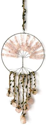 Crystal Tree of Life Dream Catcher- Rose Quartz