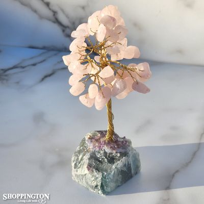 Crystal Tree - Rose Quartz with Fluorite Base