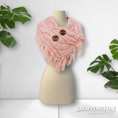 Scarf - Large Button - Soft Pink