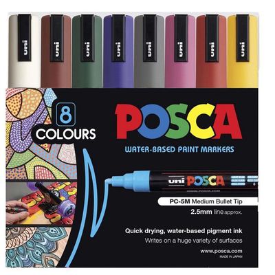 Posca Markers - Dark Colours 8pk