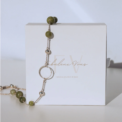 La Pierre - Green Fuchsite Sterling Silver Short Necklace