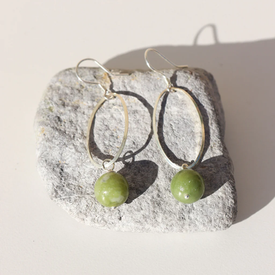 La Pierre - Green Fuchsite Sterling Silver Earrings