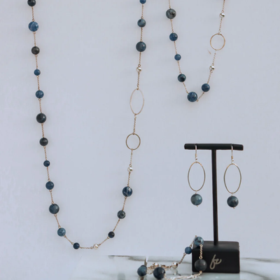 La Pierre - Blue Vein Sterling Silver Short Necklace