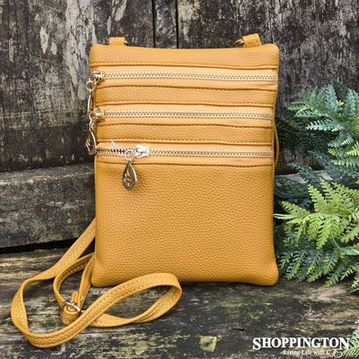 Crossbody Bag - 3 Zip Yellow