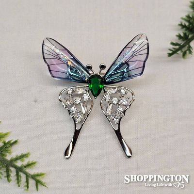 Brooch - Lavender Zircon Butterfly