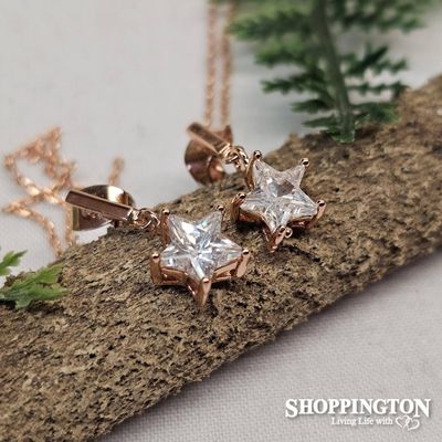 Earrings - Double Chain &amp; Star