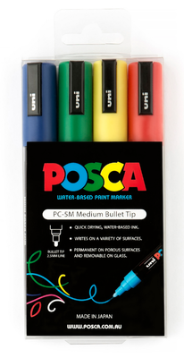 POSCA PC 5M Paint Markers Assorted 4 Pack