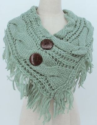 Scarf - Large Button - Mint