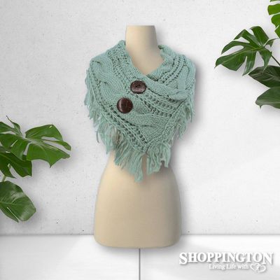 Scarf - Large Button - Mint