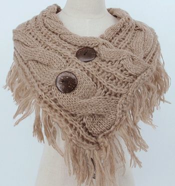 Scarf - Large Button - Fawn