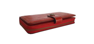 Wallet - Vintage Style Leather Look - Red