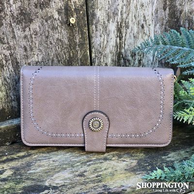 Wallet - Vintage Style Leather Look - Grey