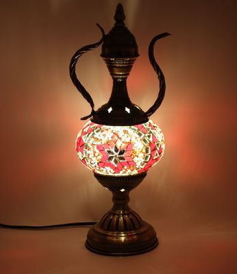 Turkish Mosaic Lamp - Teapot Red