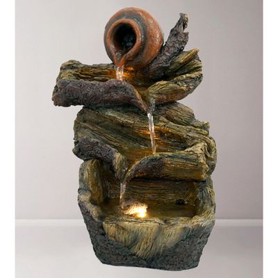 Water Fountain - Logs &amp; Pot  (indoor)